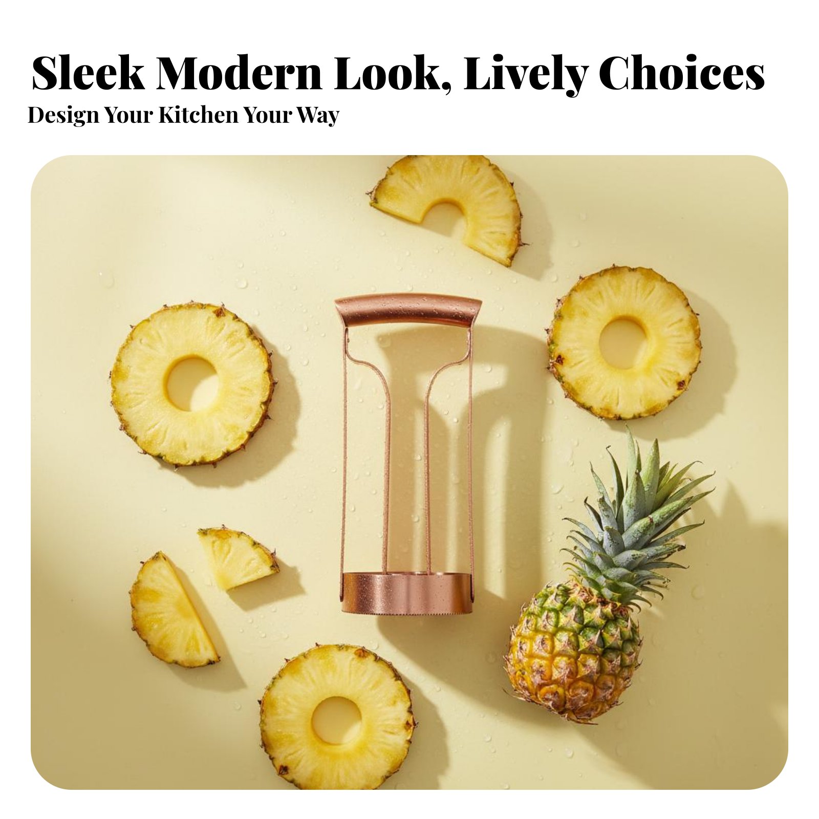 Kitchen Gadgets Kitchen - เครื่องตัดสับปะรดสแตนเลส ตัดแกนและหั่นเป็นชิ้น เครื่องตัดสับปะรดสแตนเลส อุปกรณ์ครัว ใช้งานง่าย ประหยัดแรง