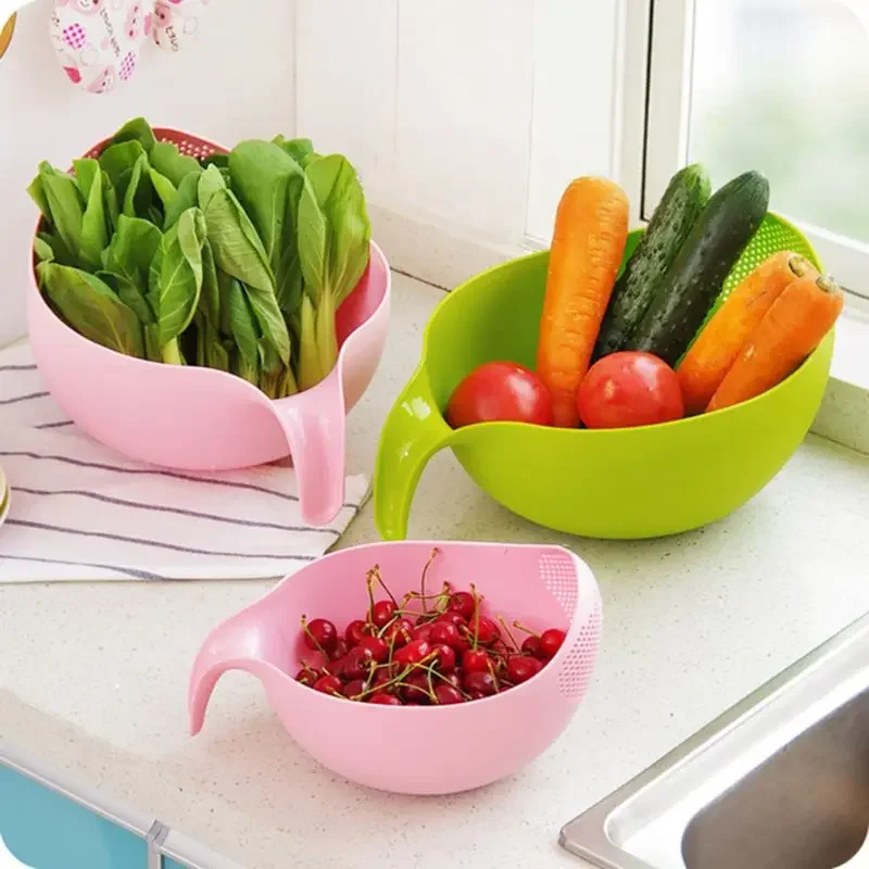 Kitchen Gadgets Rice Filter - ชามผักผลไม้ Drainer เครื่องมือทําความสะอาดข้าวซักผ้ากรองตะกร้ากระชอนตะแกรงครัวชุด Gadgets อุปกรณ์เสริม