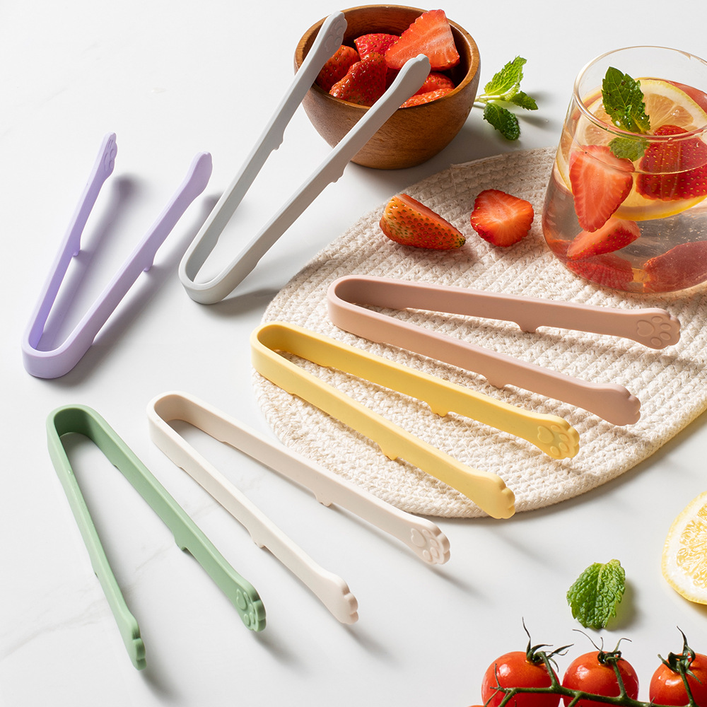 Kitchen Gadgets List - ที่คีบอาหารซิลิโคนรูปอุ้งเท้าแมวน่ารัก หลากสี วัสดุเกรดอาหาร อุปกรณ์ครัวสำหรับผลไม้ สลัด น้ำแข็ง