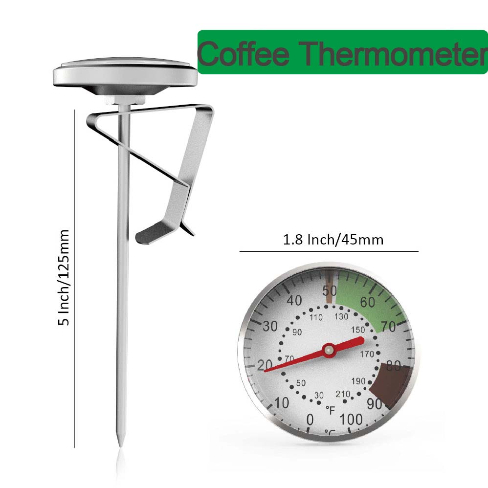 Kitchen Gadgets List - 0-100 ° C เครื่องวัดอุณหภูมิอาหารสแตนเลสกาแฟนมเครื่องวัดอุณหภูมิปรับ CLAMP ครัวอาหารทําอาหารเครื่องดื่มเครื่องมืออุปกรณ์เสริม