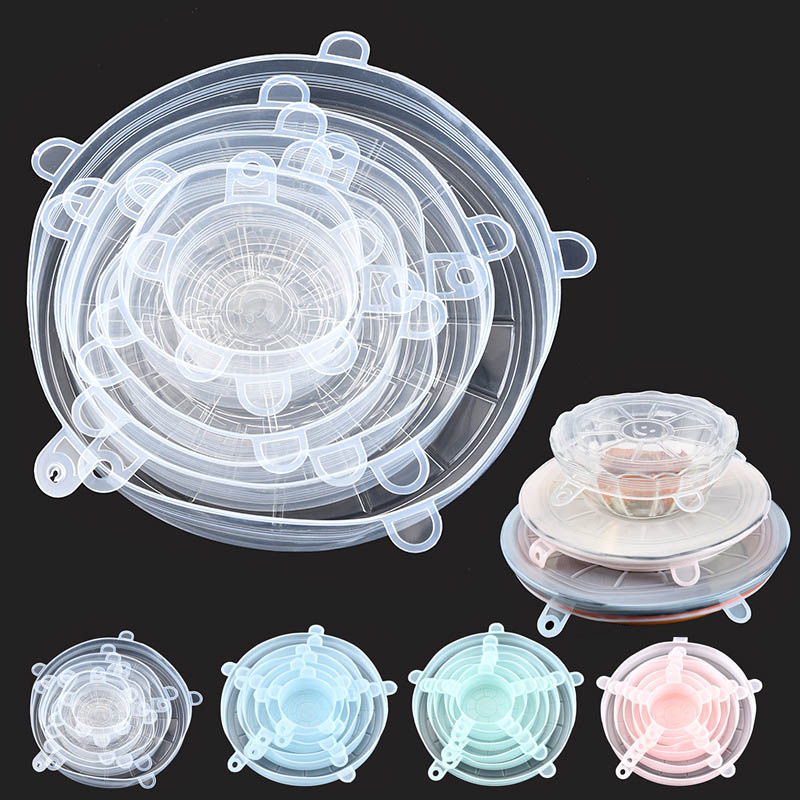 Kitchen Gadgets List - 6ชิ้นฝาหม้อซิลิโคนยืดได้อุปกรณ์เสริมสำหรับทำอาหารถ้วยซิลิโคนใช้ได้กับอุปกรณ์เครื่องครัวทำอาหาร