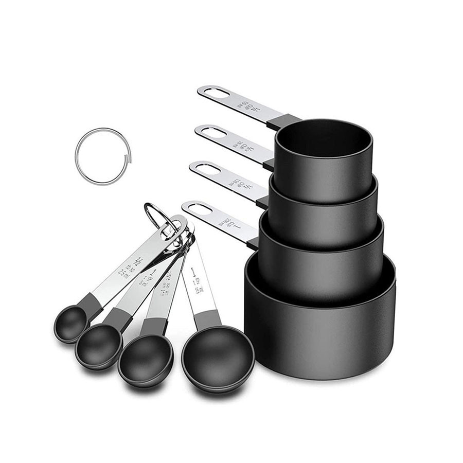 Kitchen Gadgets List - 4 ชิ้น/8 ชิ้นถ้วยตวงพลาสติกชุดช้อนสแตนเลสครัวเบเกอรี่เครื่องมืออุปกรณ์เสริมเครื่องชั่งน้ําหนัก Gadgets