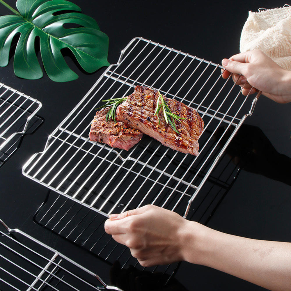 Kitchen Gadgets List - สแตนเลสบาร์บีคิวตาข่ายเสื่อReusableความต้านทานความร้อนBBQเบเกอรี่สุทธิPadครัวทำอาหารเตาขาตั้งLinerอุปกรณ์เสริมเครื่องมือ