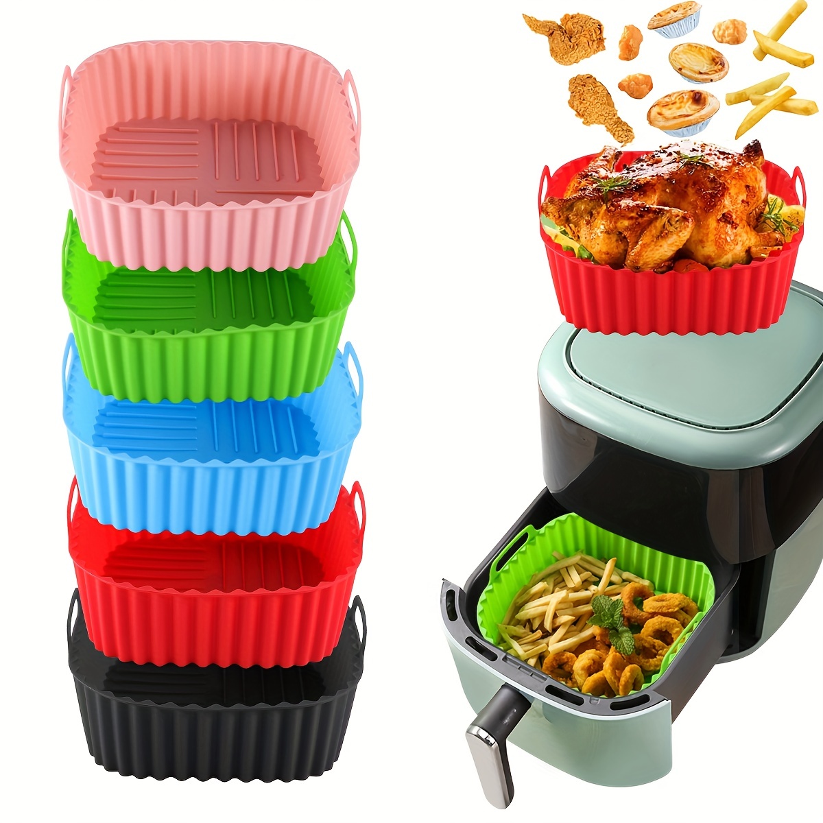 ซับหม้อทอดอากาศซิลิโคนทรงสี่เห - Kitchen Gadgets Air Fryer บทวิจารณ์และราคา