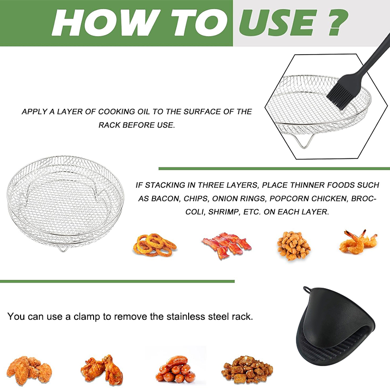 3 ชั้น Air Fryer Rack STACKABL - Kitchen Gadgets Air Fryer บทวิจารณ์และราคา