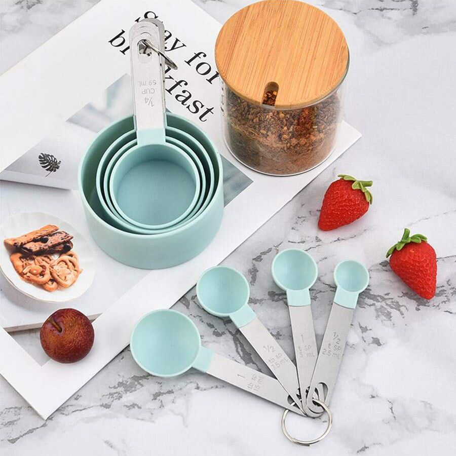 4 ชิ้น/8 ชิ้นถ้วยตวงพลาสติกชุด - Kitchen Gadgets List บทวิจารณ์และราคา