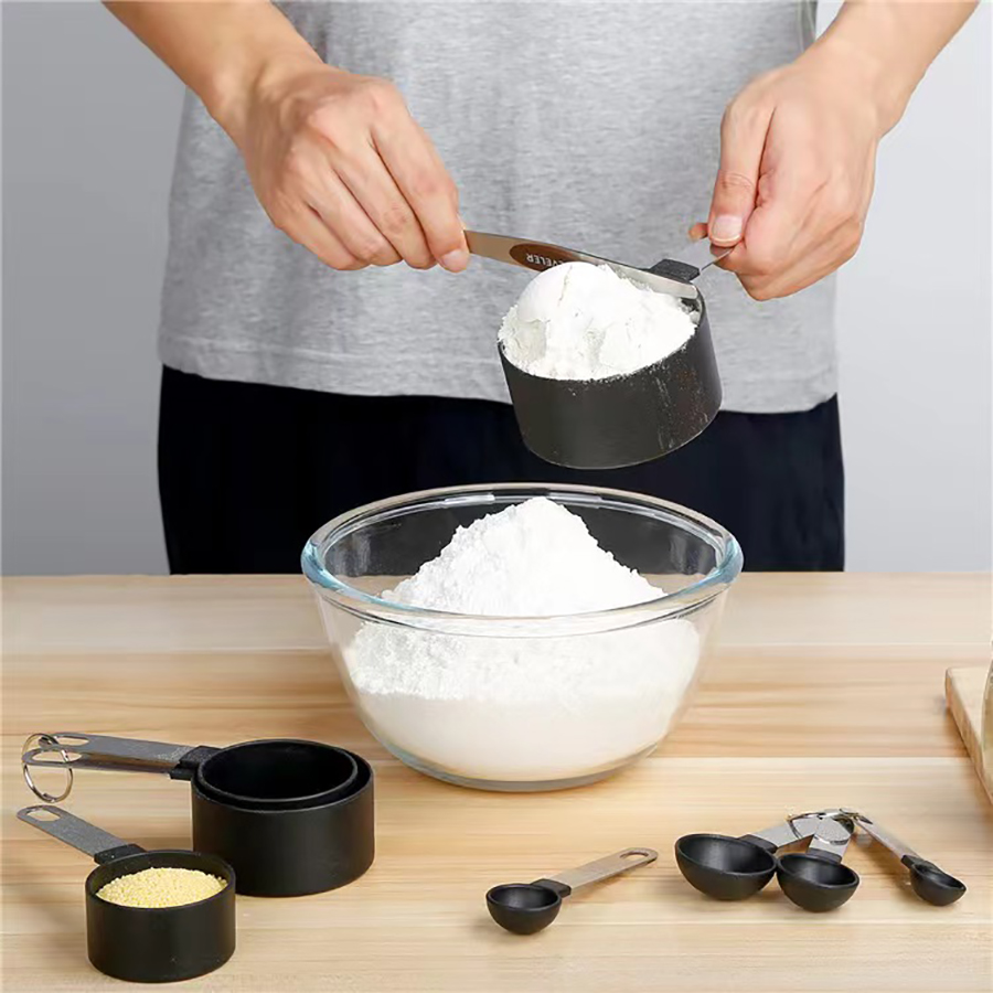4 ชิ้น/8 ชิ้นถ้วยตวงพลาสติกชุด - Kitchen Gadgets List บทวิจารณ์และราคา